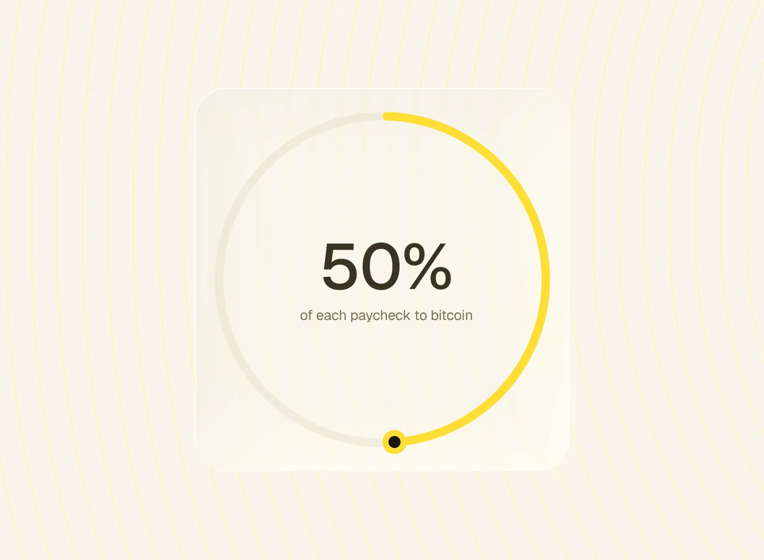 Direct deposit split set to 50% bitcoin in the Fold app