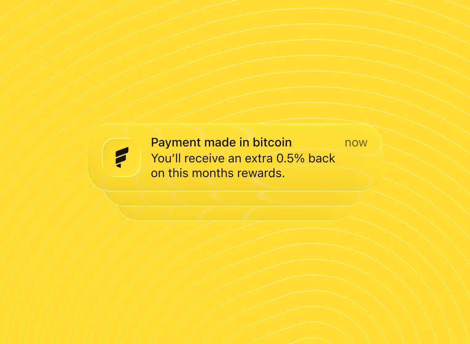 Fold app notification: payment made in bitcoin earns an extra 0.5% back this month