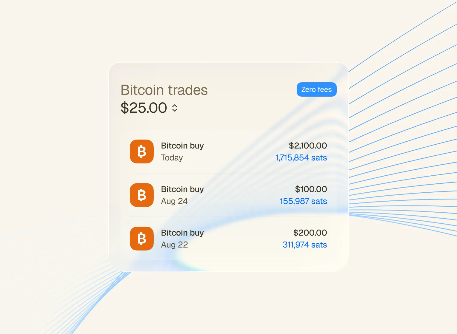 Buying bitcoin with zero fees in the Fold app